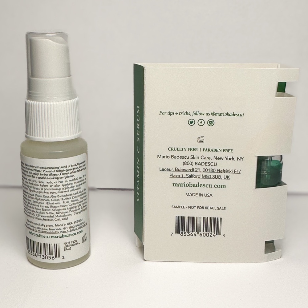 🎁 Mario Badescu Facial Spray w/ Aloe 29 mL & Vitamin C Serum Set New - Picture 2 of 4